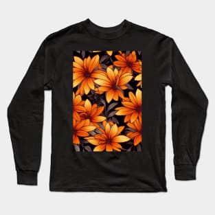 Beautiful Stylized Orange Flowers, for all those who love nature #157 Long Sleeve T-Shirt